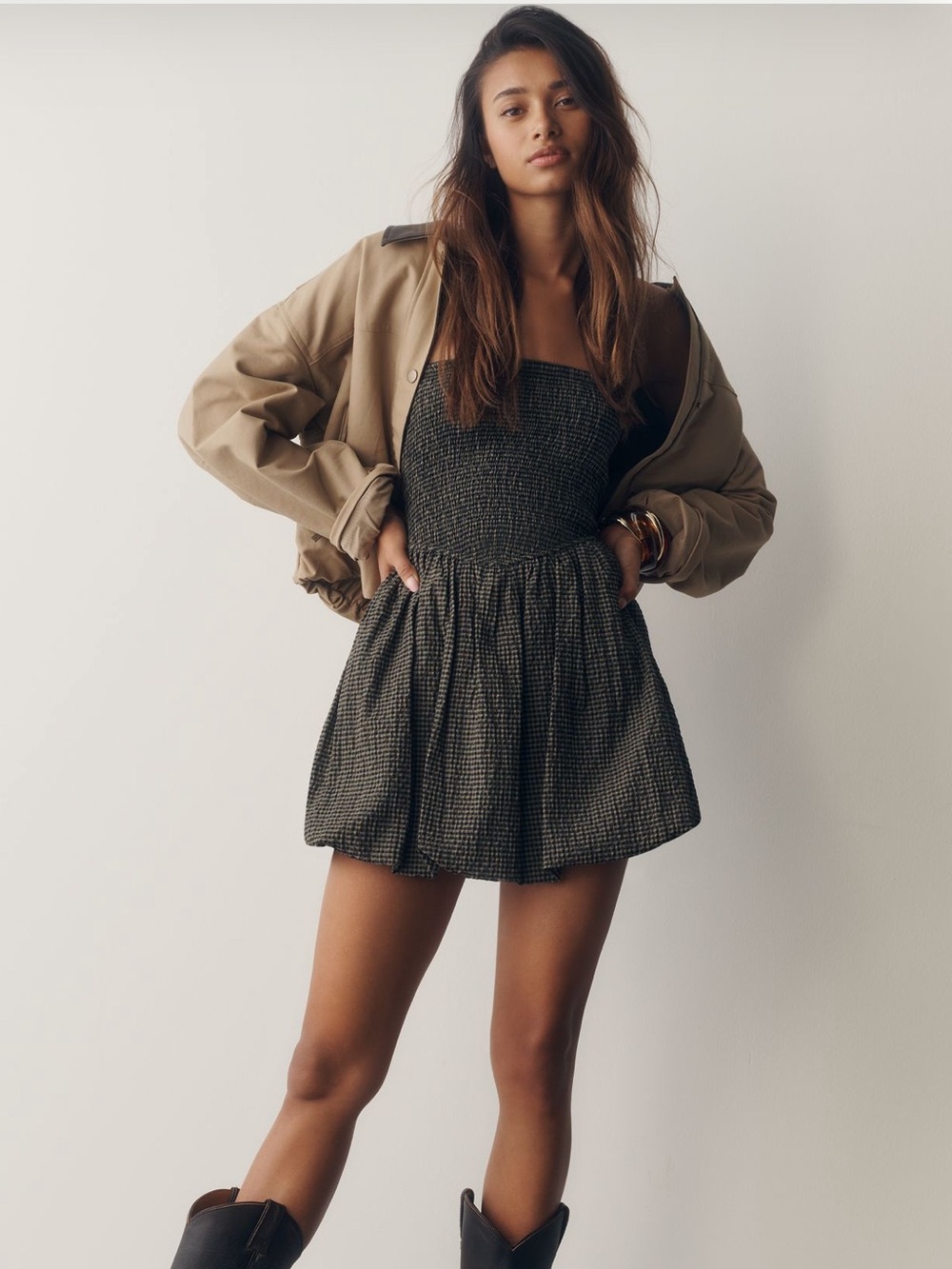 Anthropologie strapless bubble mini dress